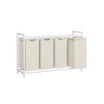 Pesukorv, pesukoguja, 92,5 x 33 x 71 cm, vintagepruun-must, valge