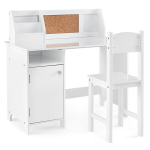 Costway Puidust laste lauakomplekt, valge