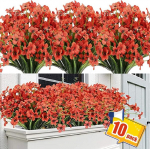 Kunstlilled kaunistamiseks 10 kimpu punast siidi