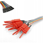 Juhtmed Komplekt 10tk &ndash; Krokodillklambrid, Pikkus 30 cm, Emased otsad, V&auml;rvilised