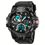 STRYVE Sport Dual Display Analoog Digitaalne LED Elektroonilised K&auml;ekellad. variant-101861, Juoda