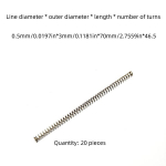 SUS304 Roostevaba Teras Survevedru: 0.5mm Traadi L&auml;bim&otilde;&otilde;t, 3mm V&auml;lisl&auml;bim&otilde;&otilde;t, 5-100mm Pikkused, 20 Tk Kohta.