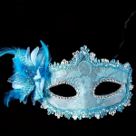Pits Lill Seksikas Mask Lillekunst Sulg &Auml;&auml;ris Dekoratsioon Mask., Mėlyna