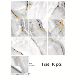 10tk Imitatsioon Marmor Kleepsud Seinale Veekindel Eemaldatav, 10 vnt * 29,97 cm * 29,97 cm