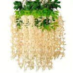 12 Pakki Kunstlikud Wisteria Lillede Vanikud, Aia Stiilis Pol&uuml;ester Rippuvad Lilled., &Scaron;ampanas