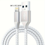 3Pakki 3m &Uuml;lipikk iPhone Laadimiskaabel Nailon Punutud, sidabras