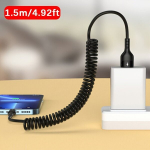 66W 5A USB C Kevadkaabel Kiirlaadimine Auto Tarvikud, Juoda