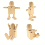 Puidust Nukurobot Liigutatav Maalimata Nukumees Valge Nukuke., 4vnt