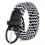 Unisex elastne punutud v&ouml;&ouml; klassikalise pandlaga teksap&uuml;kstele. variant-40914, A-61 Juoda ir balta