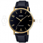 Meeste k&auml;ekell Casio musta nahkrihmaga TY53413