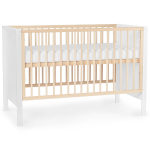 Puidust v&otilde;revoodi Kinderkraft Mia madratsiga, 120x60 cm, valge