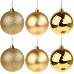 Eglutės žaisliukai, 6 cm, 6 vnt., auksiniai