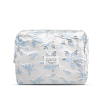 Karen - Toiletry Bag - Bl&aring;/hvid brokade