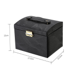 Naiste ehtekomplektid, k&auml;sit&ouml;&ouml;na valmistatud kunstnahast ehtekarp, korraldaja vitriin, must