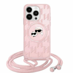 Karl Lagerfeld KLHMP15XHCKCKLCP iPhone 15 Pro Max 6.7" r&oacute;żowy|pink hardcase IML Crossbody Monogram Karl & Choupette Head MagSafe