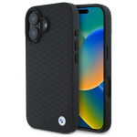 BMW BMHMP16S23RDDK iPhone 16 6.1"  czarny|black hardcase Sign Leather Diamond Metal Logo MagSafe