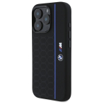 BMW BMHMP16L23SHEB iPhone 16 Pro 6.3"  czarny|black hardcase Silicone Hexagon Blue Line MagSafe