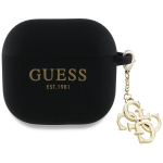 Guess GUA4LECG4K AirPods 4 cover  czarny|black Silicone 4G Charm