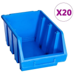 vidaXL virnastatavad hoiukarbid 20 tk, sinine, plast