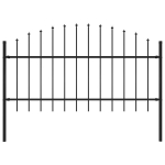 vidaXL piirdeaed teravatipuline, teras, (1-1,25) x 1,7 m, must