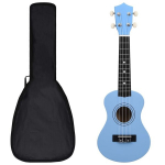 vidaXL sopran ukulele komplekt kotiga lastele sinine 21"