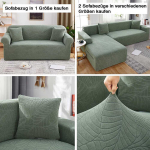 L-kujuline roheline diivanikate, veekindel, 3-kohaline, veniv