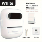 Marklife P50 Kaasaskantav Termiline Etiketiprinter 40&times;30mm Paberiga, Baltas