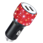 Kahe-USB Auto Laadija Bling Kiirlaadimine Telefoni Adapter Auto jaoks iPhone Xiaomi Samsung 5V 2.1A., Raudona