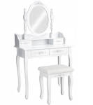 Kosmeetiline laud tooliga Aurora, valge
