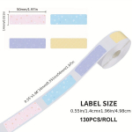 Marklife Veekindlad V&auml;rvilised Termokleebised - L&auml;bipaistvad, M&auml;ngulised Identifikatsioonisildid Lastele, 1.19cm X 3.99cm Rull., RP14*50-130 bangų &scaron;viesos modelis