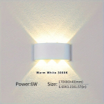 1tk 6W LED Seinavalgusti, Seinalamp 85-265V, Valge/Must Varjund, Baltas