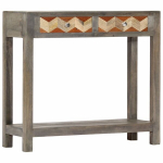 vidaXL konsoollaud, hall, 86 x 30 x 76 cm, mangopuit, Pilka