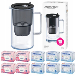 Aquaphor Glass 2,5 l klaasist filtrikann + 10 Maxfor filtrit (4Mg+6), must