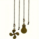 2tk Klassikaline Laeventilaatori Ja Lampi T&otilde;mbeketi Komplekt, Metallik Ventilaatori Muster Ja Pirni Ripats, T&otilde;mbeahela Pikendus Koduseks Valgustuse Dekoriks.