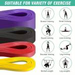 4-osaline Resistance Band Komplekt - TPE Treeningribad L&otilde;uat&otilde;mmeteks, Jalgade Treening, Lihastreening, F&uuml;sioteraapia ja Keha Vormimine - Keskmine Pinge, Unisex - Must, Punane, Kollane