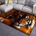 3D Tr&uuml;kitud Tiigrimustriga K&ouml;&ouml;givaip Veekindel Uksematt, 60 cm x 90 cm (23 colių x 35 colių)