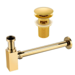 Komplekt Klik Klak A stopper &uuml;levooluga Gold + Siphon square Gold