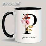 1 tk A-Z T&auml;hestik Kohandatud Isikup&auml;rastatud Kohvitass, Keraamiline Kruus 11oz, 【Q】 11 uncijų