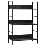 vidaXL 3-korruseline raamaturiiul must 60x27,6x90,5 cm, puitlaastplaat, Juoda