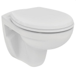 Seinale paigaldatav WC-pott Ideal Standard WC EUROVIT Rimless K881001 / W303001 aeglaselt sulguva kaanega