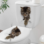 2tk, Kass Kleebised, 3D Seinm&otilde;ju, Veekindel Vin&uuml;&uuml;l Kleebised, WC Dekoratsiooniks