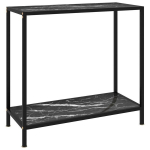 vidaXL konsoollaud, must, 80 x 35 x 75 cm, karastatud klaas