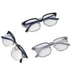 Vintage lugemisprillid, 3PACK (sidabrinis skaidrus + auksinis juodas + sidabrinis juodas) + 1,5X