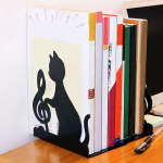 Kontoritooted, raamaturiiulid, paar raamatuhoidjat, must metall, raamatuotsad riiulitele, geomeetriline disain, libisemiskindel 17,5 * 16 * 10 cm,