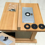 Kinnitused, 235 mm x 120 mm x 8 mm alumiiniumist ruuteri laua sisestusplaat 4 r&otilde;nga ja kruviga puidut&ouml;&ouml;tlemispinkide jaoks,