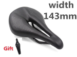 (-Must 245 x 143 mm) Logota t&auml;iss&uuml;sinik sadul MTB/maanteeratta sadul &uuml;likerge nahast s&uuml;sinikupadjad jalgrattaiste 143 mm 155 mm, (-juodas 245 x 143 mm)
