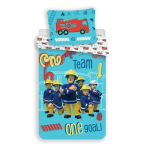 Voodipesukomplekt Fireman Sam Team, 140 x 200 cm + padjap&uuml;&uuml;r 70 x 90 cm