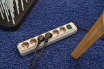 Pikendusjuhe 3m l&uuml;litiga 6-pesa valge H05VV-F 3G1,5mm&sup2;