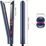 ANGENIL Titanium Flat Iron 1-tolline, juuksesirgendaja ja lokirull 2-&uuml;hes reguleeritava temperatuuriga k&otilde;ikidele juukset&uuml;&uuml;pidele, antistaatiline, topeltpinge reisisuurus koos silikoonkindla matikotiga, kingitused naistele -BlueModel-HY-06