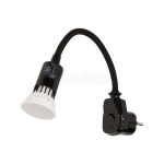 LED lamp pistikupessa 6W GU10 pirniga, must
